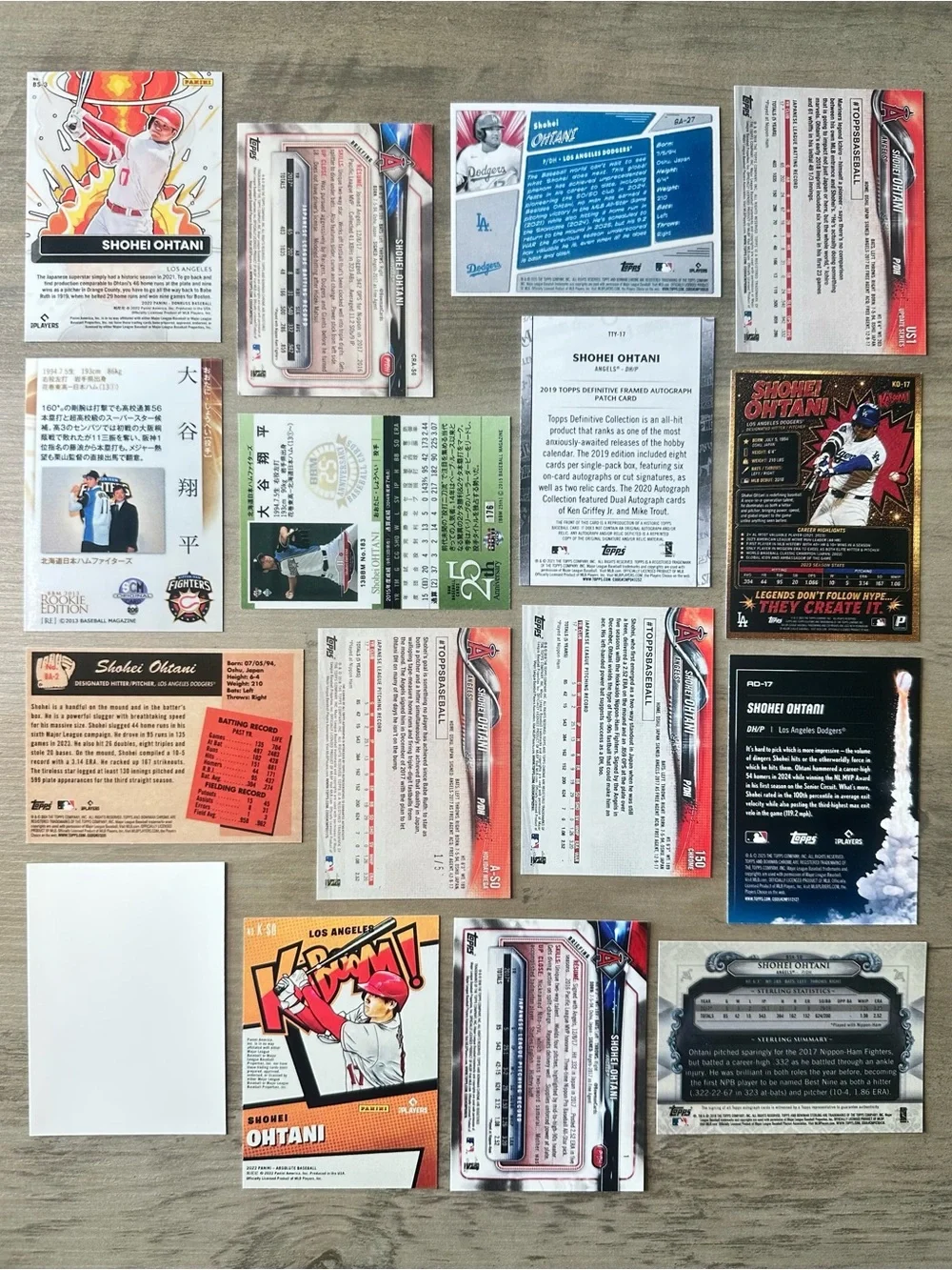 Shohei Ohtani Signed Roolie Lot of (9) Kaboom Anime Novelty Cards.